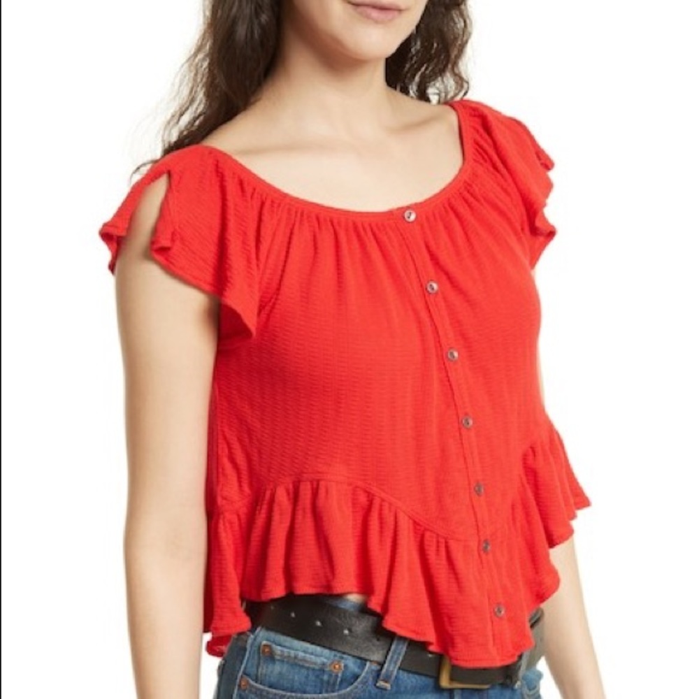 Free People Mint Julep Tee - Red